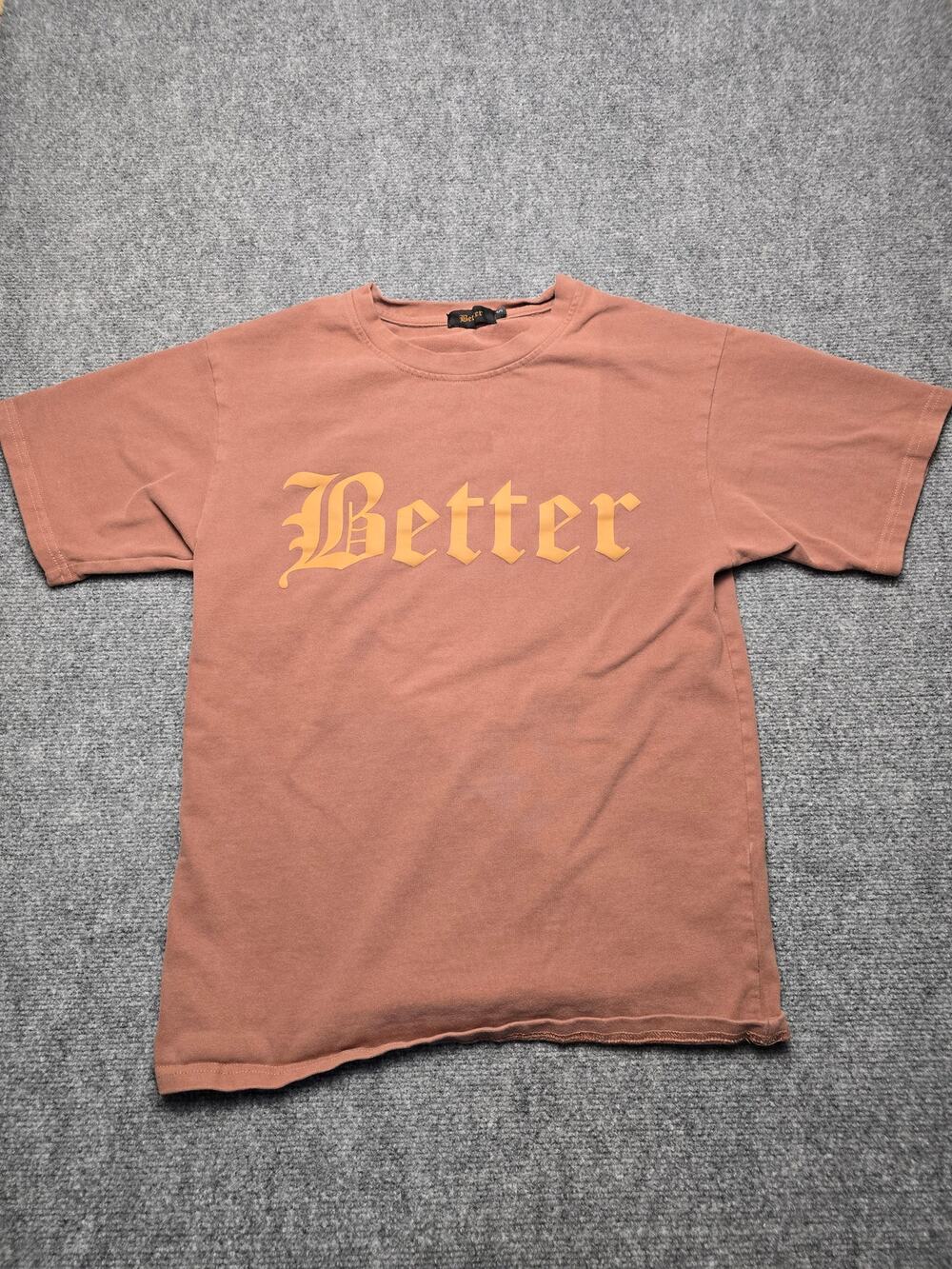 Better Brand T Shirt Mens S Brown Old English Logo Streetwear Graphic Tee